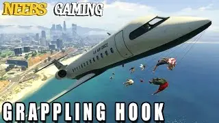 GRAPPLING HOOK MOD -  Funny Moments - GTA 5 Gameplay Video