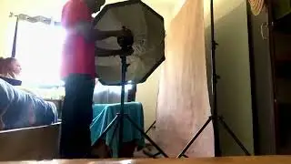Time lapse of a Simple set up with one light portrait shoot session