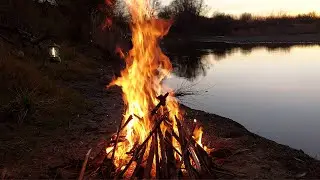 4K Bonfire at sunset. 🌿 Soothing sounds of pure nature