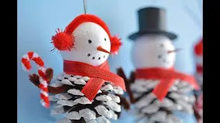 Pinecone Snowman Ornaments