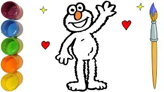 How To Draw Elmo from Sesame Street | Drawing and Coloring for Kids & Toddlers | Come & Draw With Me