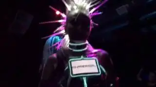 Chromegirl go go dancing at Kompile 7-16-17