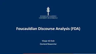 Foucauldian Discourse Analysis| Waqar Ali Shah