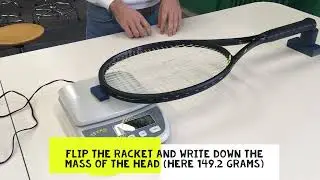 Tennis racket balance point (centre of mass) measurement - Scale method