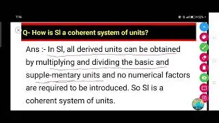 How is Sl a coherent system of units?