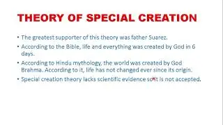 Theory of special creation | Evolution |class 12 | chapter 7| biology |