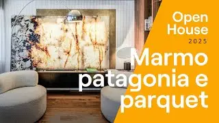 Marmo patagonia e parquet in noce americano #interiordesign #openhouse