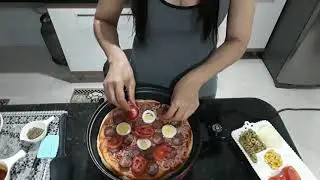 #Vlog #Rotina - Pizza na panela Grill #Pizza #PanelaEletriaCadence