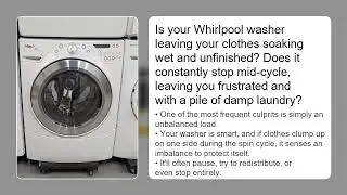 Whirlpool Washer Keeps Stopping Mid-Cycle &ndash; Full Solution