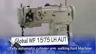 Global WF 1575 LH AUT- Cylinderarm walking foot sewing machine with thread trimmer.