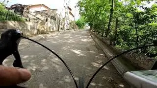 Gopro road bike cycling  - cycling uphill, 20% slope