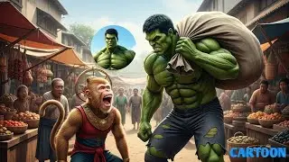 MONKEY KING 👑 NE HULK KO NICHE DIKHAYA 🤯 #hulk #monkey #cartoon #halku 