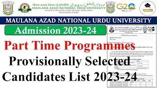 Manuu Part Time Programmes Selected Candidates List 2023-24 || @UniversityWorld