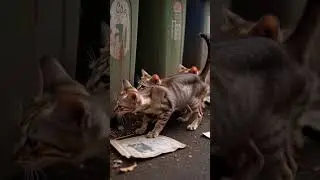 Starving Cat Struggling to Find Food