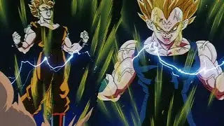 Goku & Majin Vegeta Power Up to SSJ2 (Japanese)