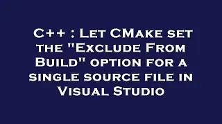 C++ : Let CMake set the 
