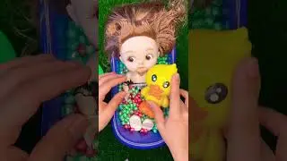 Long Slide Game With Cow Elephant GorillaHippopotamus #giantduck #animalscrossing #animalscartoon