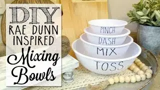 DIY Rae Dunn Inspired Mixing Bowls | Dollar Tree Craft