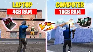 4GB RAM LAPTOP VS 16GB RAM PC FREE FIRE GAMEPLAY😲