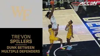 Wake Forest's Tre'Von Spillers&nbsp;Delivers The Dunk Between Multiple Defenders