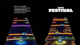 Battery - Rock Band 2 VS Fortnite Festival Chart Comparison - Pro Drums