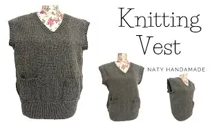 Πλεκτό γιλέκο M/L size Part B||Knitting vest M/L size Part B