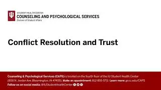 Conflict Resolution and Trust