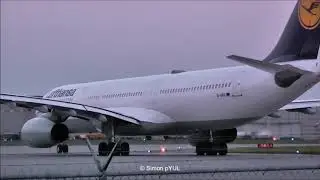 D-AIKM & D-AIKG / Lufthansa / A330-343 / Landing, Close Up Taxi & Takeoff at Montreal Airport (YUL)