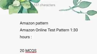 Amazon pattern Amazon Online Test Pattern😁