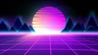 4K Retro Synthwave Background Looped Animation Screensaver | Overlay | SnowmanDigital