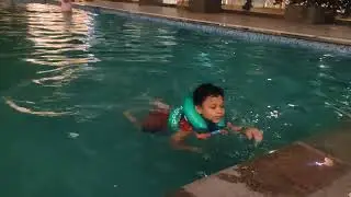 Sanvi learning swimming | Kids swimming tutorial | Nabaiji Decathlon | Swimming Inflatable vest