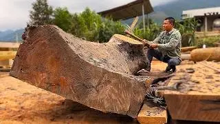 A 300 Year Old Ebony Tree Died // The Incredible Process of Craftsman Building Giant Table