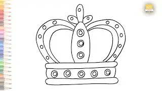 King crown drawing easy | How to draw A Crown simply step by step | Outline drawings |  art janag