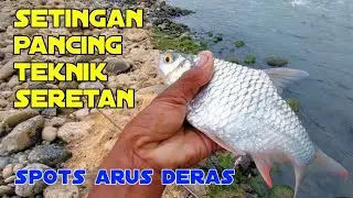 Setingan pancing teknik seretan target babon. spots arus deras sungai progo