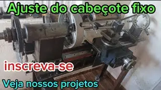 Ajuste do cabeçote com relógio comparador.