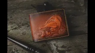 Men's wallet / Handmade leather wallet / Pike fish