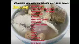 Thailand Traditional Soup !Cocktail Fish With Mushrooms And Holy Basil Leaves. #cooking #food