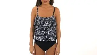 Ceeb Cheetah Ruffle Tankini Top | SwimOutlet.com