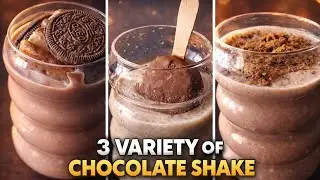 3 recipes of milkshakes - Chocolate Dry Fruit shake, Chocolate Brownie Shake, Chocolate cookie shake
