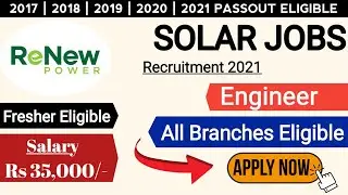 Solar jobs 2021 | All Branch Eligible | Recruitment 2021 | Job Vacancy 2021 | Solar Plant Jobs