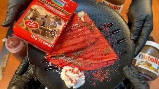 Quadratini Crepe - Nutella, Quadratini & Strawberry Syrup