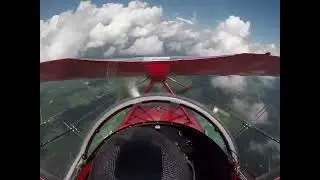 Pitts S2B aerobatics flat spin