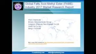 Global Fatty Acid Methyl Ester FAME Market Explores New Growth Opportunities By 2022