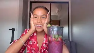drinking a smoothie with a QnA