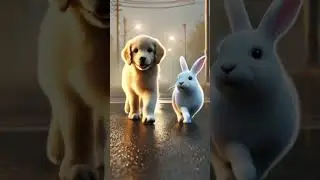 Rabbit saves a drowning puppy. 🐇The kindness of friends 😊