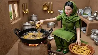 Miniature Nazin Doll Makes Crispy Pakoras & Milk Tea ASMR | Pak Village Tiny Kitchen Story