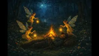 ASMR Campfire in a Magical Forest 🌲✨ Fairies, Soft Typing & Calm Music