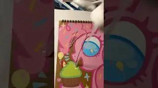 painting a pinkie pie sketchbook 🩷 #art #mlp #mylittlepony #pinkiepie #mlpart #pony #acrylicmarkers