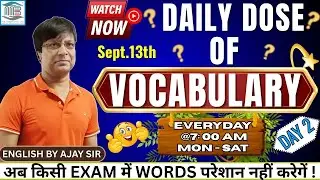 DAILY DOSE OF VOCABULARY || DAY 2 || Bank || SSC || All exams || ENGLISH BY AJAY SIR || #vocabulary