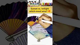 Coloring Japanese Fans with Sunset & Twilight Gradients 🌅✨ | 40 Moments in Tokyo